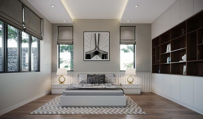 Tranh trang trí tường canvas đen trắng độc đáo cho phòng ngủ hiện đại.