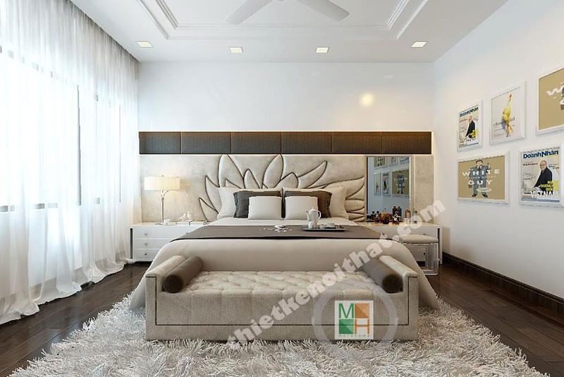 Mẫu sofa giường bọc nỉ cho phòng ngủ tiện nghi, sang trọng
