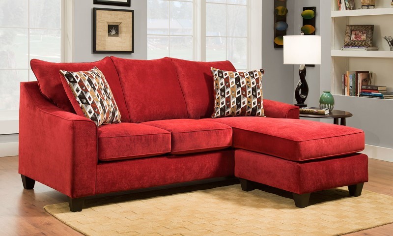 Sofa góc màu đỏ