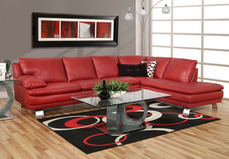 Sofa góc màu đỏ